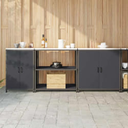 vidaXL Ensemble de rangement cuisine 3 pcs Anthracite 240 x 50 x 92 cm