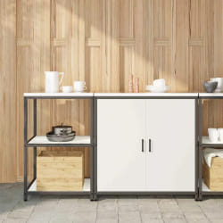 vidaXL Ensemble de rangement cuisine 2 pcs Blanc 150 x 50 x 92 cm