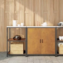 vidaXL Ensemble de rangement cuisine 2 pcs Rouillé 150 x 50 x 92 cm