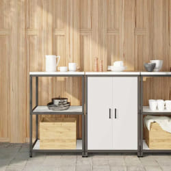 vidaXL Ensemble de rangement cuisine 2 pcs Blanc 120 x 50 x 92 cm
