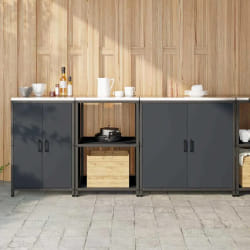 vidaXL Ensemble de rangement cuisine 3 pcs Anthracite 210 x 50 x 92 cm
