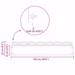 Bordures De Pelouse 10 Pcs Rouillé 103 X 0,05 X 22 Cm Vidaxl - Vue supplémentaire 2
