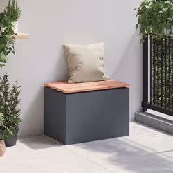 Banc De Jardin Anthracite 60 X 40 X 43 Cm Acier Vidaxl - Vue supplémentaire 2