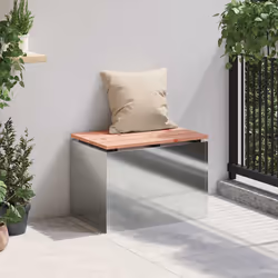 Banc De Jardin Argent 60 X 40 X 43 Cm Acier Galvanisé Vidaxl - Vue supplémentaire 2