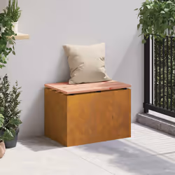 Banc De Jardin Rouillé 60 X 40 X 43 Cm Vidaxl - Vue supplémentaire 2