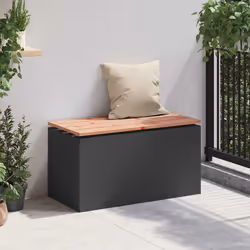 Banc De Jardin Noir 80 X 40 X 43 Cm Acier Vidaxl - Vue supplémentaire 2