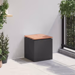 Banc De Jardin Noir 40 X 40 X 43 Cm Acier Vidaxl - Vue supplémentaire 2
