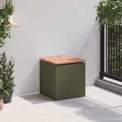 Banc De Jardin Vert Olive 40 X 40 X 43 Cm Acier Vidaxl - Vue supplémentaire 2