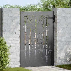 vidaXL Porte de Jardin Noir 105 x 150 cm Acier peint par poudre