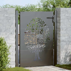 vidaXL Porte de Jardin Noir 105 x 150 cm Acier peint par poudre
