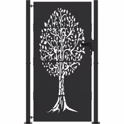Cette porte de jardin rectangulaire moderne trouve un super équilibre entre esthétique et praticité. Si tu aimes le style épu ...