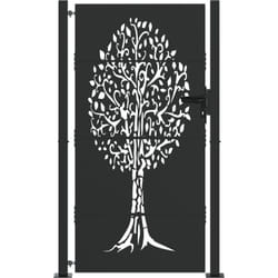 Porte de Jardin Autre Noir 105 x 175 cm Acier peint par poudre vidaXL