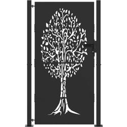 Porte de Jardin, Porte de jardin 105x75 cm Acier Corten Design Arbre Vidaxl