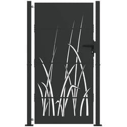 Porte de Jardin, Portail de jardin 105x75 cm en acier corten design herbe Vidaxl