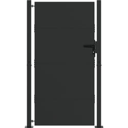 Porte de Jardin Noir 105 x 200 cm Acier peint par poudre vidaXL