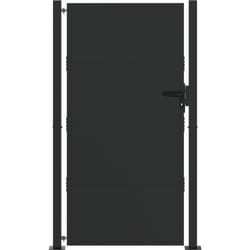 Porte de Jardin Noir 100 x 175 cm Acier peint par poudre Vidaxl