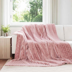 Couverture - VIDAXL - Jeté Toison - Rose - 270 x 240 cm - Polaire synthétique