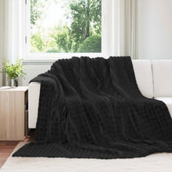Couverture - VIDAXL - Vidaxl Jeté - Noir - 240 x 220 cm - Polaire polyester