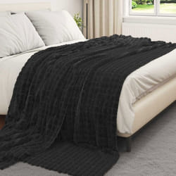 Couverture / Plaid - VIDAXL - Jeté Toison - Noir - 270 x 240 cm - Polaire synthétique
