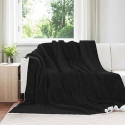 VIDAXL Couverture polaire noire 240 x 270 cm - Jeté léger et moelleux