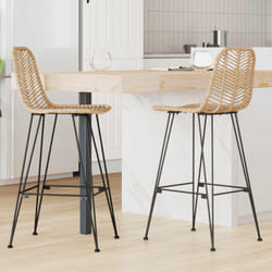 Chaise De Bar 2 Pcs Naturel 44,5 X 53 X 111 Cm Rotin Et Métal Vidaxl