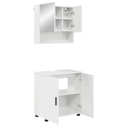 Ensemble De Mobilier De Salle De Bain 2 Pcs Blanc Brillant Vidaxl