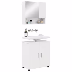 Ensemble De Mobilier De Salle De Bain 2 Pcs Blanc Brillant Vidaxl - Vue supplémentaire 2