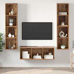 Vidaxl - Ensemble De Meubles Tv 3 Pcs Bois Ancien 37 X 37 X 142.5 Cm