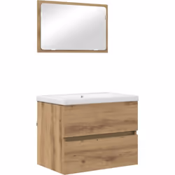 Ce mobilier de salle de bain tendance donne un coup de frais tout en réglant vos problèmes de rangement. Son design épuré et  ...