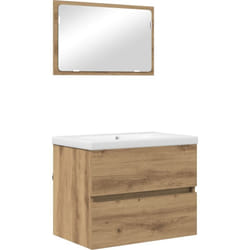 Ensemble de mobilier de salle de bain 3 pcs Chêne noir vidaXL