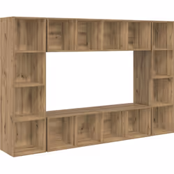 Ce meuble TV en bois contemporain offre une élégante fusion de forme et de fonctionnalité, parfait pour les salons modernes.  ...