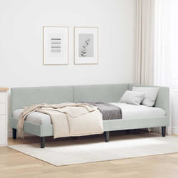 Cadre De Lit D'Angle Avec Tête De Lit Gris Clair 80 X 200 Cm Vidaxl