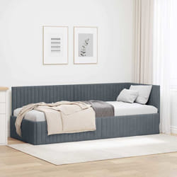 Cadre De Lit D'Angle Gris Foncé 80 X 200 Cm Velours Vidaxl