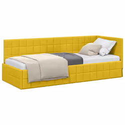 Cadre De Lit D'Angle Jaune 80 Cm X 200 Cm Velours Vidaxl - Vue supplémentaire 2