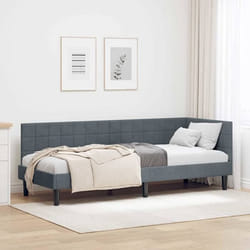 Cadre De Lit D'Angle Gris Foncé 80 X 200 Cm Velours Vidaxl