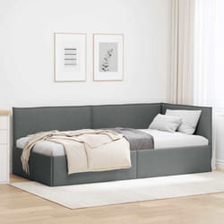 Cadre De Lit D'Angle Gris Foncé 80 X 200 Cm Tissu Vidaxl