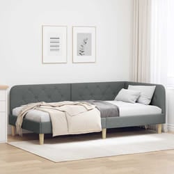 Cadre De Lit D'Angle Gris Foncé 90 X 200 Cm Tissu Vidaxl