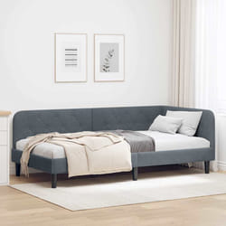 Cadre De Lit D'Angle Gris Foncé 90 X 190 Cm Velours Vidaxl