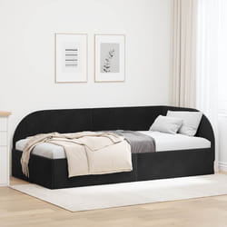 Cadre De Lit D'Angle Noir 90 Cm X 190 Cm Velours Vidaxl