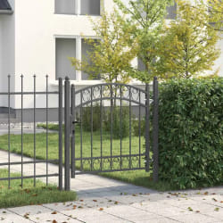 vidaXL Porte de Clôture Gris 100 x 100 cm Acier peint par poudre