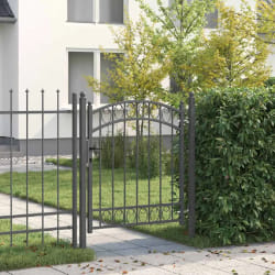 vidaXL Porte de Clôture Gris 125 x 100 cm Acier peint par poudre
