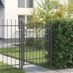 vidaXL Porte de Clôture Gris 170 x 100 cm Acier peint par poudre