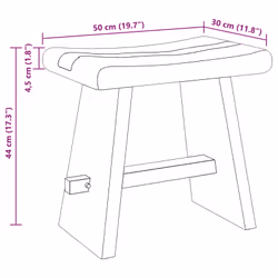 Tabouret De Salle De Bain Naturel 50 X 30 X 45 Cm Bois Naturel Vidaxl - Vue supplémentaire 2