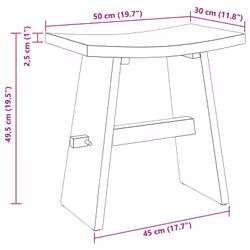 Tabouret De Salle De Bain Marron 50 X 29,5 X 50,5 Cm Vidaxl - Vue supplémentaire 2