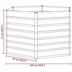 Jardin Surélevé Marron Clair 129 X 129 X 77 Cm Acier Galvanisé Vidaxl - Vue supplémentaire 2