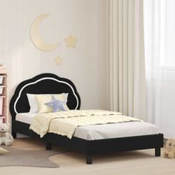 vidaXL Cadre de lit pour enfants avec tête de lit Noir 90 x 200 cm