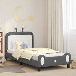 vidaXL Cadre de lit pour enfants avec tête de lit Gris clair PU