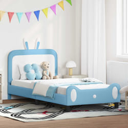 Cadre de lit pour enfants avec tête de lit Bleu 90 x 200 cm PU vidaXL