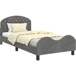 vidaXL Cadre de lit pour enfants avec tête de lit Gris foncé Velours