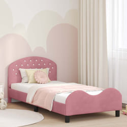 vidaXL Cadre de lit pour enfants avec tête de lit Rose 90 x 200 cm